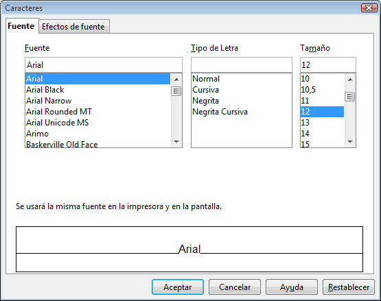 Personalizar el tipo de letra en tablas y consultas de OpenOffice Base