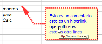 macros para comentarios en openoffice libreoffice calc