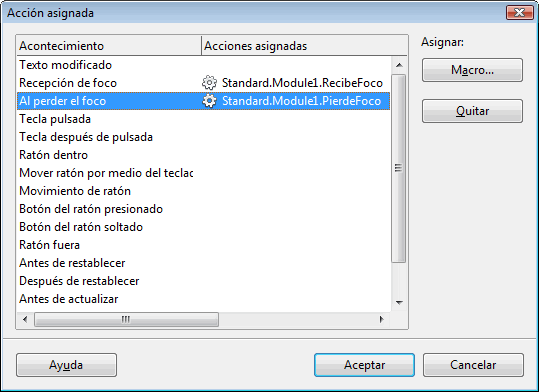 Cambiar el color de los controles en formulario OpenOffice