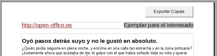 Documento Writer con el botón insertado