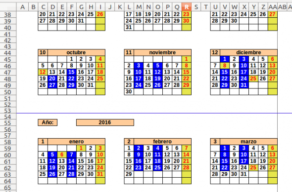 Planificador De Cursos Eventos Tareas En Calc