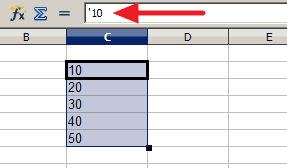 Convertir valores importados como texto en OpenOffice Calc