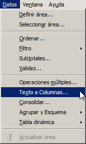 Convertir valores importados como texto en OpenOffice Calc