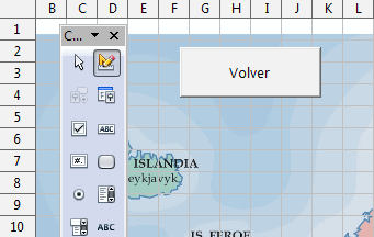 Insertar un botón Volver en la Hoja2 de la hoja de cálculo Calc