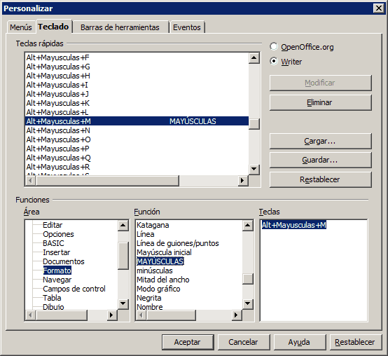 Convertir a mayúsculas o minúsculas fácilmente en OpenOffice Writer