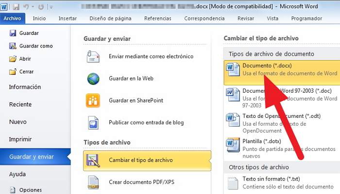arrendamiento Debe lanza Problemas al abrir documentos Word docx en OpenOffice?