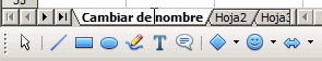 Cambiar el nombre de la hoja de cálculo editando la etiqueta en Calc