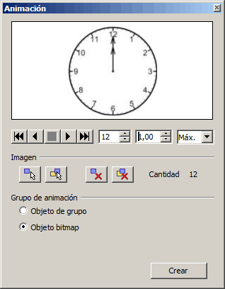 Diálogo Imagen animada con el grupo de animación
