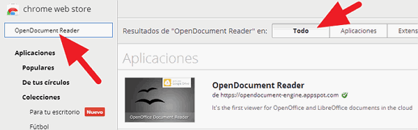Botón +Gratuito de la aplicación OpenDocument Reader