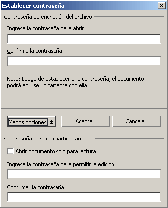 Protección con contraseña mejorada en los documentos de OpenOffice Writer y Calc
