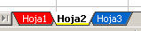 Pestañas de hojas de cálculo coloreadas en OpenOffice Calc