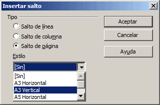 Insertar un salto manual de página en OpenOffice o LibreOffice Writer