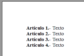 Numeración en negrita y texto normal en OpenOffice Writer