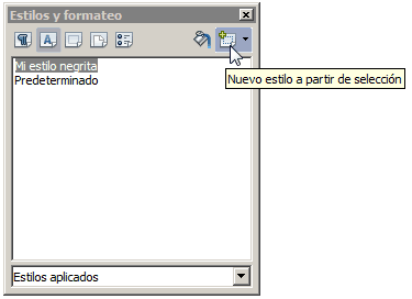 Crear un nuevo estilo carácter en OpenOffice Writer