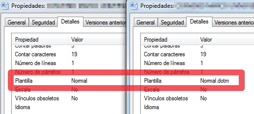 Plantillas de Word con extensión .dotx o .dotm
